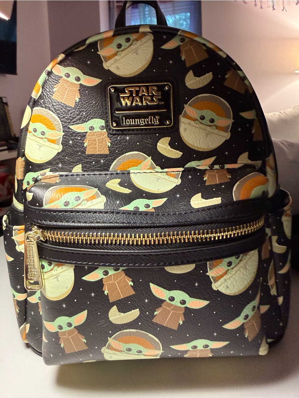 Loungefly Star Wars Grogu Black & Green Mini Backpack